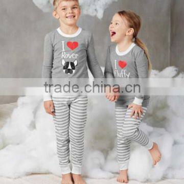 wholesale kids baby boy and girl maching stripe bedding pajamas sets