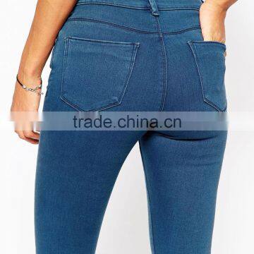 Dark Blue Plain Custom Casual Legging Jeans for Women From China photo-3