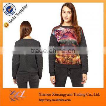 New fashion cotton-padded thick women printing sweatshirt wholesale