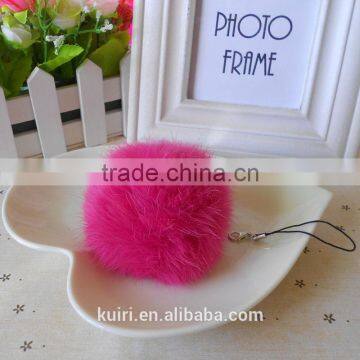 New Promotional Fox & Rabbit Fur Ball Fur Pom Poms Keychain photo-5