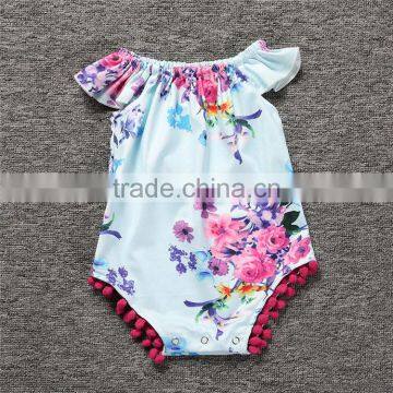 S17541A Fashion Newborn Girls Children's Jumpsuit Cartoon Floral Jumpsuit photo-2