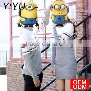 Fashion Geometric Knit Pullvoer Custom Crewneck Color Block Couple Sweater photo-2