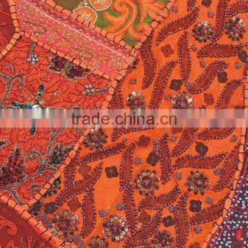 Orange Lounge Floor Pillow Cover Hand Embroidered Bed European Cushion 26in photo-3