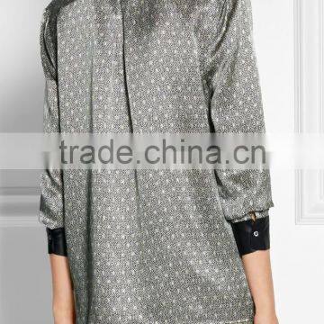 2017 Newest Arrive All Over Printed 100% Silk Comfortable Sleep Wear