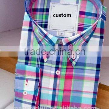 Latest Fashion Designer Button Down Shirt Gingham Plaid Shirt photo-3