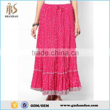 2016 guangzhou shandao summer new design fashion women long hippy gypsy skirts