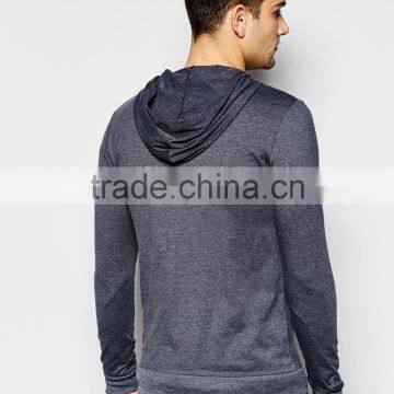 Lightweight Jersey Muscle Zip-Up Hoodie In Navy photo-2