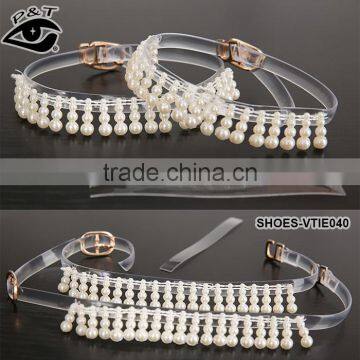 Tassel Design White Pearl Anklets For Shoe Decorations photo-3
