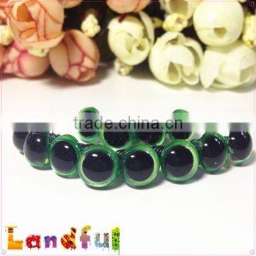 10mm Glitter Metallic Colored Blinking Dark Green Stuffed Doll Craft Eyes photo-4