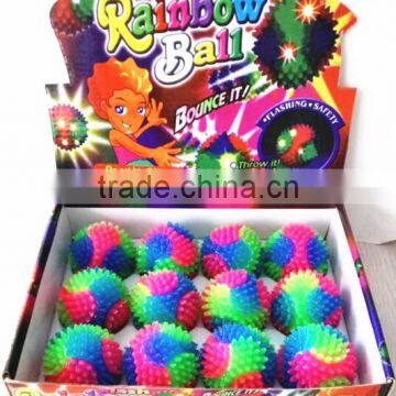 Safety rubber spike ball massage ball flashing bounce ball