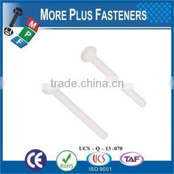 Made in Taiwan High Quality Rose White Color Screw Nylon Plastic Material Hex Head Bolt