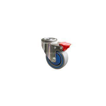 4 Inch Grey 200KG Bolt Hole Brake Swivel PP Industrial Caster