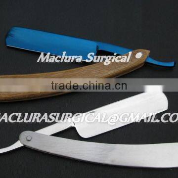 WOOD RAZOR,BLUE COLOR RAZOR, CUT THROAT RAZOR, SHAVINGE RAZOR, SHAVING KNIFE, FULL STEEL RAZOR photo-3
