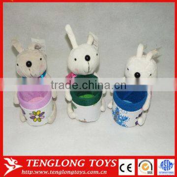 Best gifts for children cute animal toy rabbit plush pencil holder