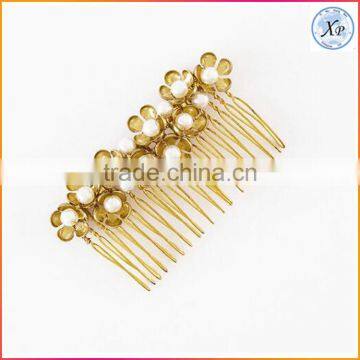 Wholesale Fashion Gold Bridal Floral Hair Comb Jewelry