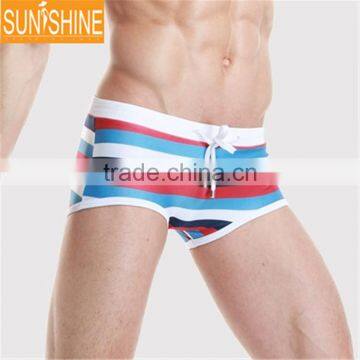 Custom Sublimation Print Stripe Beachwear Mens Swimming Board Shorts