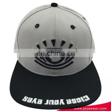 Customize 100% acrylic brim snapback hats wholesale 3d embroidery logo snapback caps and hats