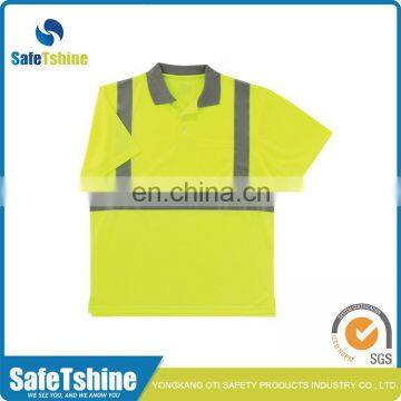 OEM service breathable good quanlity reflective safety yellow polo shirt
