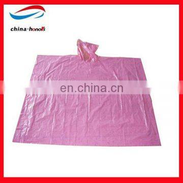 custom printed rain poncho/pink pvc rain poncho