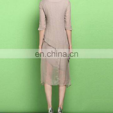 2015 New Design Half Sleeve Lady Custom Dress Shirt