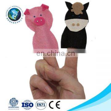 Funny cartoon cheap handmade soft cute animal felt finger puppet