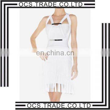 2014 hotsell white macrame bandage coctail dresses