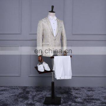 New Arrival One Button Gold Men Suits in storck Cheap sale Men pants