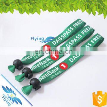 Festival Fabric Wristbands with Custom Logo Snap on Adjustable Plastic Bead
