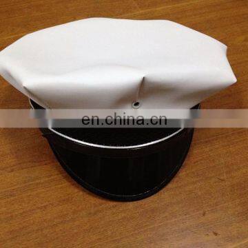 white aircraft dress cap or uniform cap with 8 brim