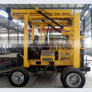 Low price borehole water well drilling rig high quality trailer drilling machine