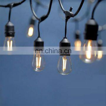 outdoor lighting christmas 48ft 15bulbs E26 S14 string light waterproof connectable led for outdoor use