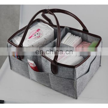 100% Polyester Felt Baby Diaper Caddy Organizer With the edge