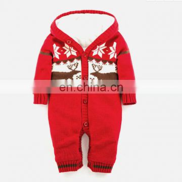 Christmas fleece jumpsuit baby rompers sweater for baby