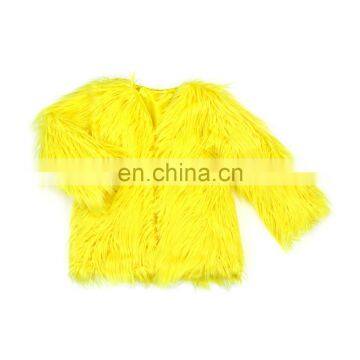 Girl Long Sleeve Fluffy Faux Fur Jacket Trench Winter Warm Thick Outerwear