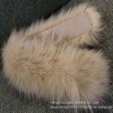 Clothes Fur Collar Artificial Fur Fox Fur Raccoon Dog Fur Down Coat Coat Fur Collar Cap Strip photo-5