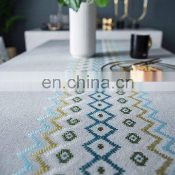 Custom Printed Waterproof Linen Ruffled Party Dinner Table Cloth Solid Embroidery Checkered Design Tablecloth photo-4