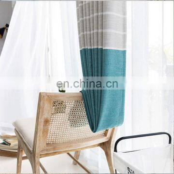 Good Quality Simple Style Cotton Linen Fabric Decorative Striped Home Textile Blackout Shade Curtain photo-7