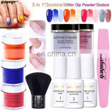 2021 Women Fashion Dipping Powder Dip Color Change Chameleon Glitter Nail Dip Powder Kit in Stock