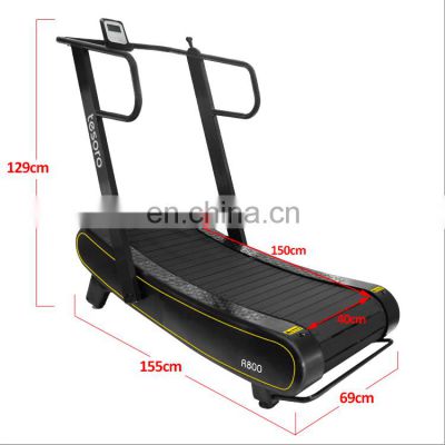 2021 China home use gym equipment folding Self-Generating Curved treadmill & air runner low price running machine without motor