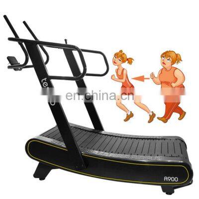 easy to use commercial self- generated curve treadmill  gym running equipment running machine