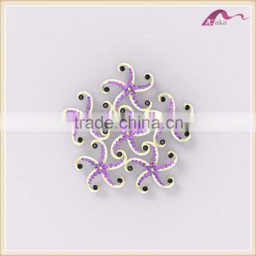 Fashion Beautiful Bulk Crystal Decorative Star Fish Brooch For Gifts photo-4