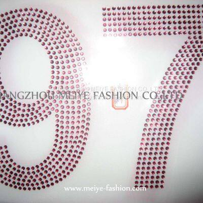 Rhinestone hot fix motif, Rhinestone heat transfer, Rhinestone iron on motif