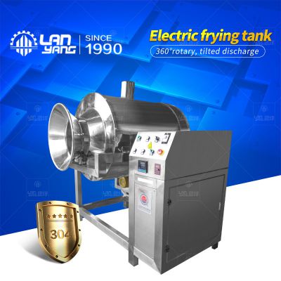 Electric frying tank,Stainless steel drum frying pan with rake 360 degree rotating ,Beef jerky wok, Stir-fry mixer