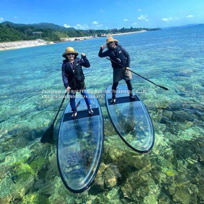 High quality clear SUP transparent paddle board for sale