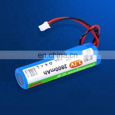 deep cycle life 18650 2800mah li-ion battery 3.7v rechargeable cylindrical single battery with wire and pcb