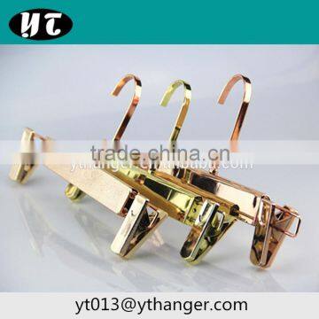 sun shine color clear plastic pant hanger wholesale for trouser pants with tie rack