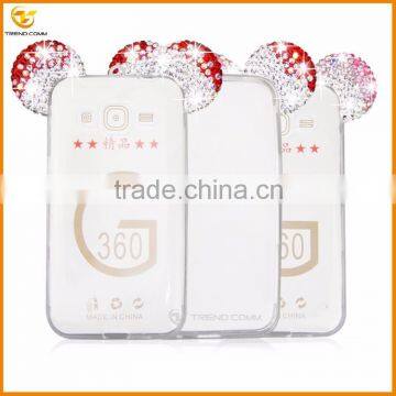 china supplier for Samsung galaxy G360 3D diamond soft clear back cover case