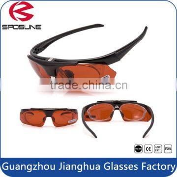 Guangzhou factory manufacturering brown polarized reduce glare prescription flip up sunglasses