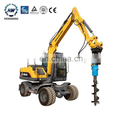 Hengwang HW80L Excavator Auger Drilling  New Design Hydraulic Auger Drilling Machine For Sale