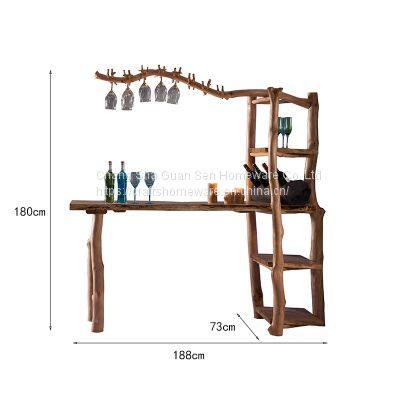 Red Wine Rack Solid Wood Hand Made Rustic